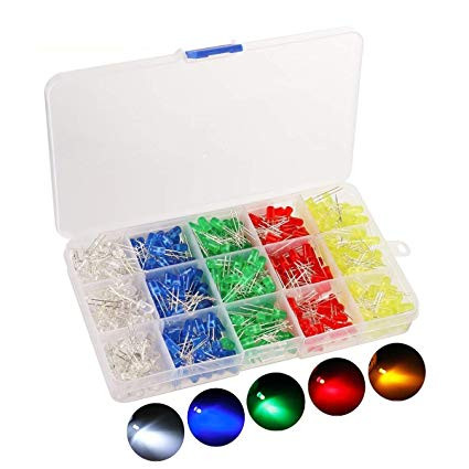 KINGSO 500pcs Diode Électroluminescente Ampoule LED (100 chaque couleur) [Classe énergétique A+]
