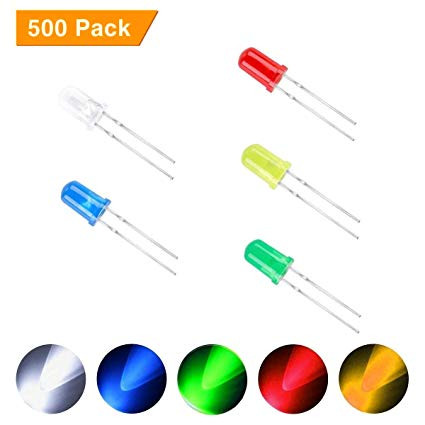 Alternative view of KINGSO 500pcs Diode Électroluminescente Ampoule LED (100 chaque couleur) [Classe énergétique A+]