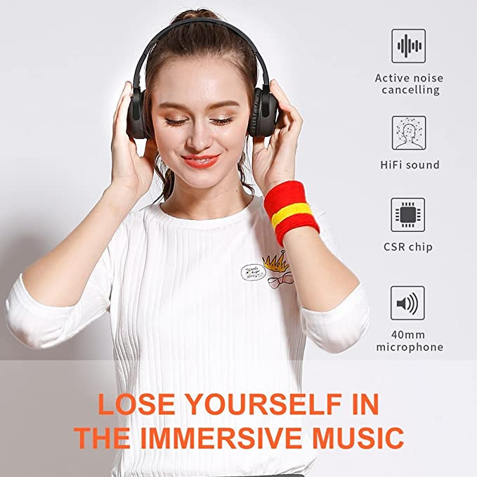 New Bee Active à Réduction de Bruit Casque Bluetooth New Bee 70H Playtime Écouteurs sans fil avec microphone Siri Voice Control – Image 4