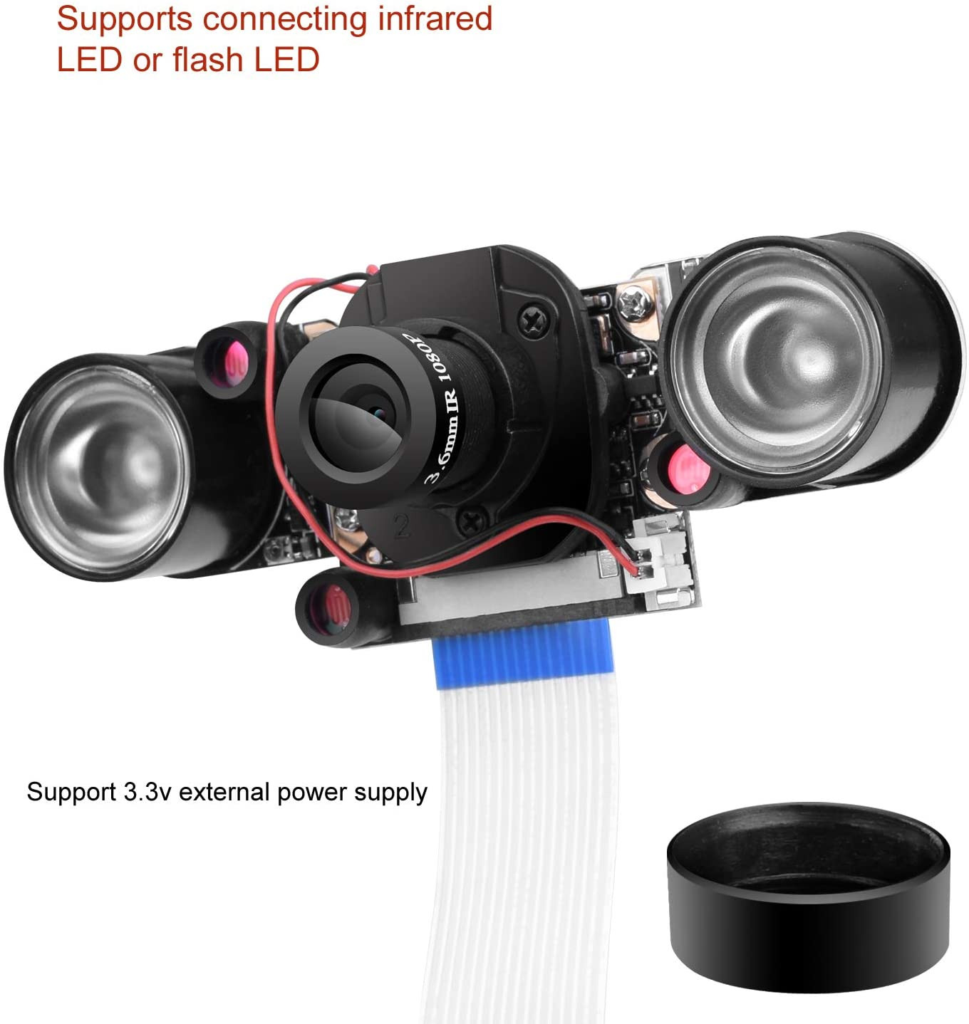 Caméra vidéo IR-Cut 1080p HD Webcam 5MP OV5647 Sensor pour Raspberry Pi RPi 4 3 B B + 2B 3A + 2 1 Camera by Longruner – Image 4