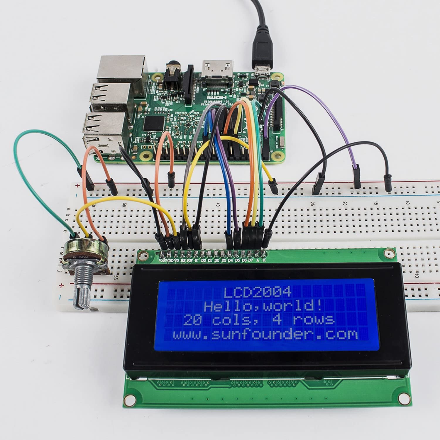 Module SunFounder LCD2004 pour Arduino R3 Mega2560 Raspberry Pi Affichage de caractères blancs 20x4 sur fond bleu – Image 7