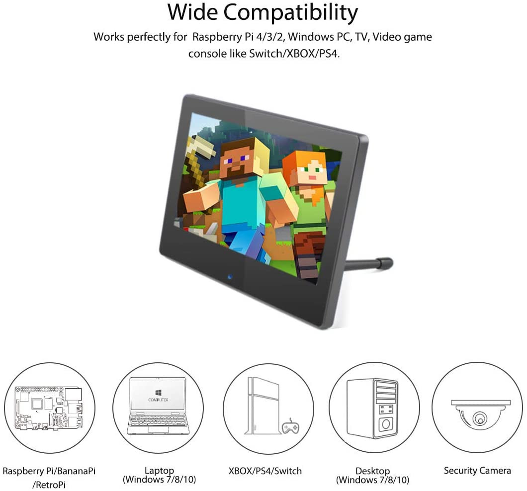 Ecran pour Raspberry Pi 3 B+, LCD Tactile 7", HDMI avec Etui & Support – Image 3