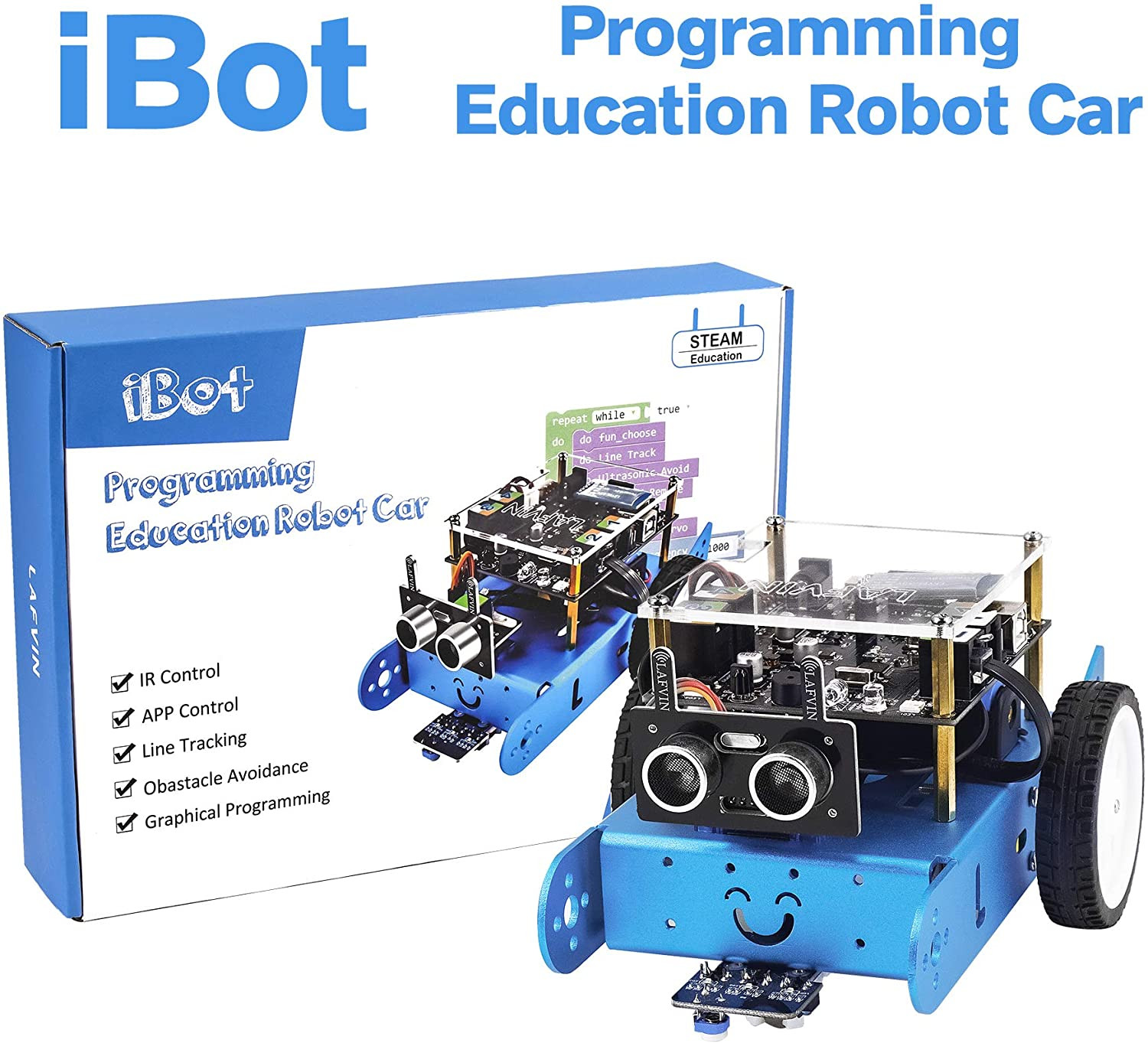 Robot Éducation Programmable Kit De Voiture Éducation STEM, Compatible avec Arduino IDE