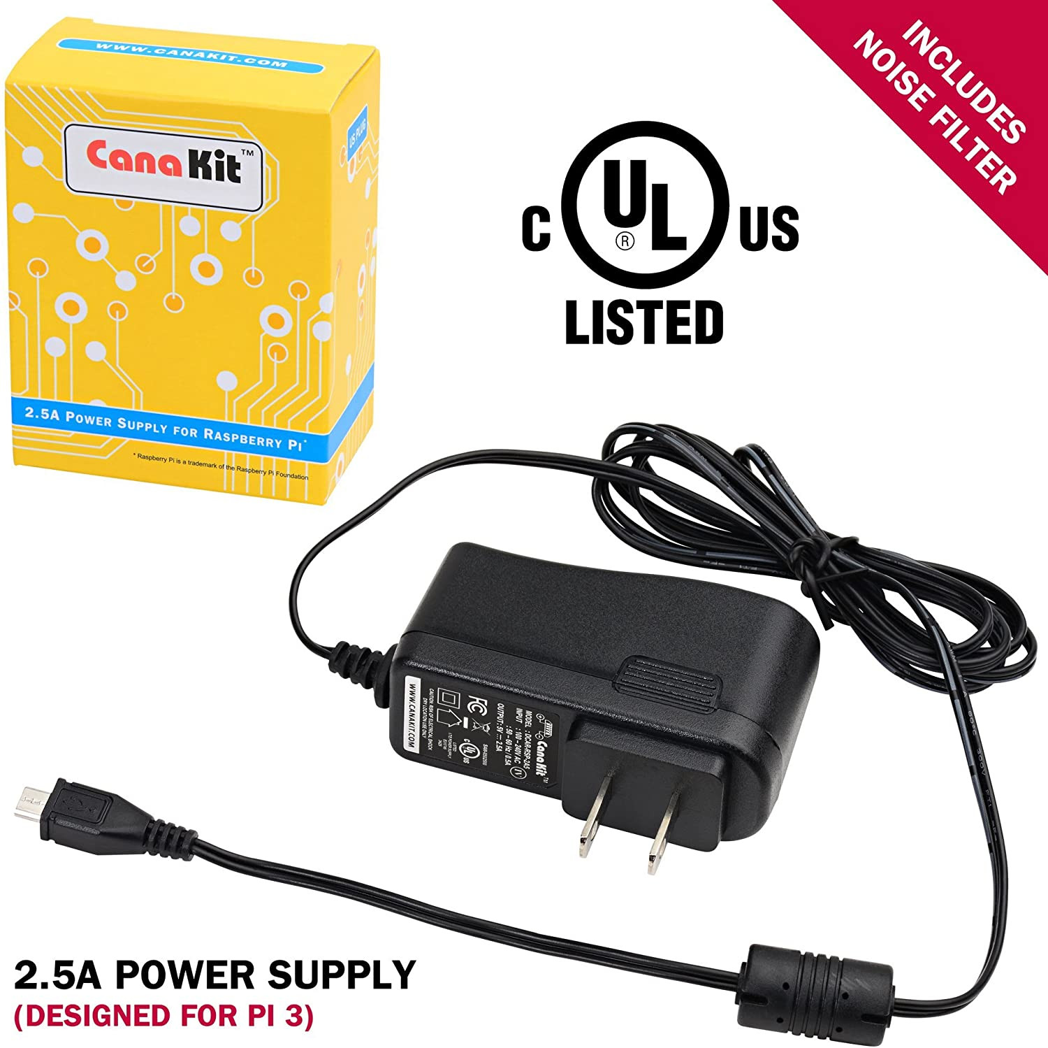 Adaptateur Raspberry Pi Power - 2.5A Power Supply (Micro USB) – Image 3