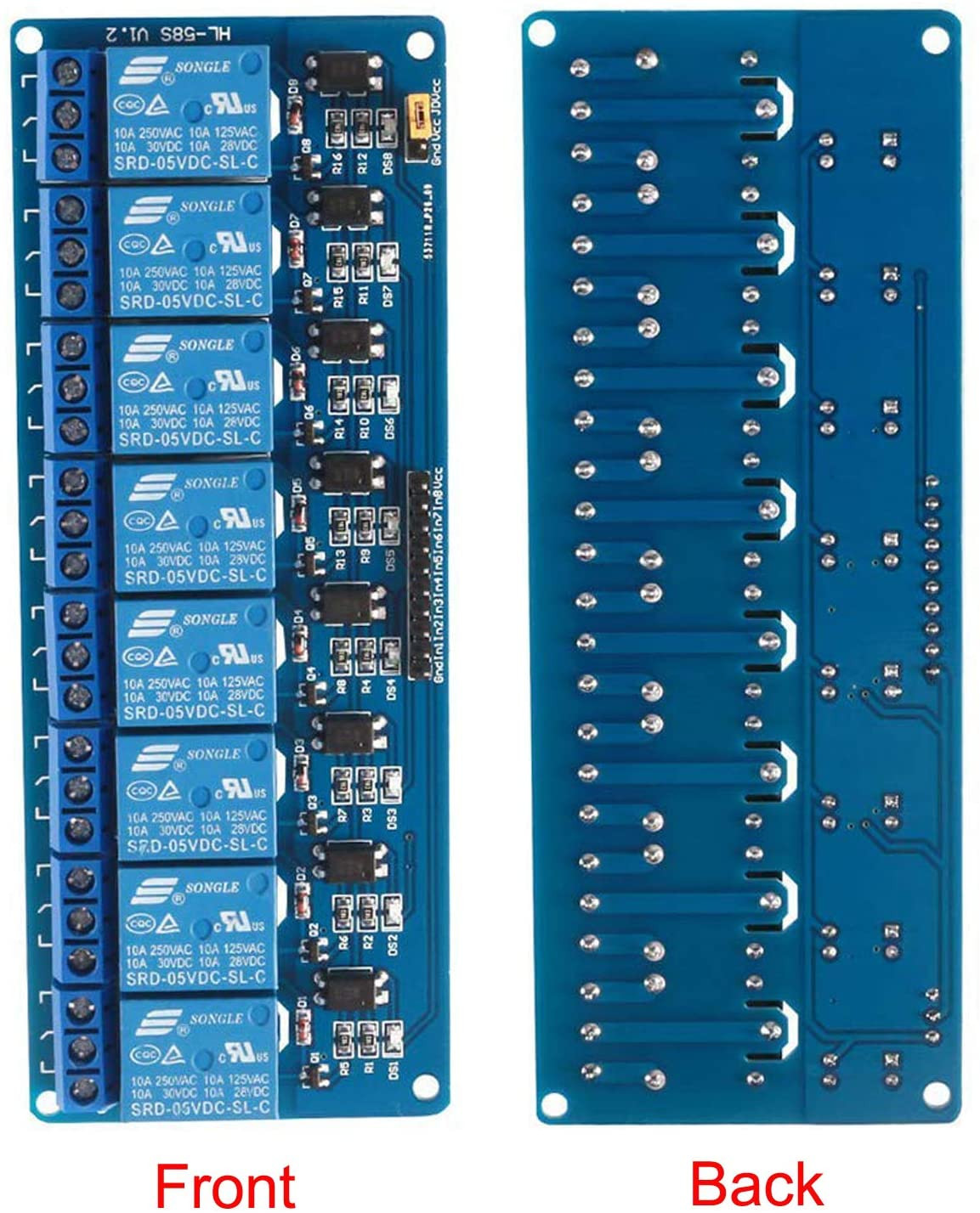 8 Canaux CC 5 V CC 230 V Module de relais – Image 3