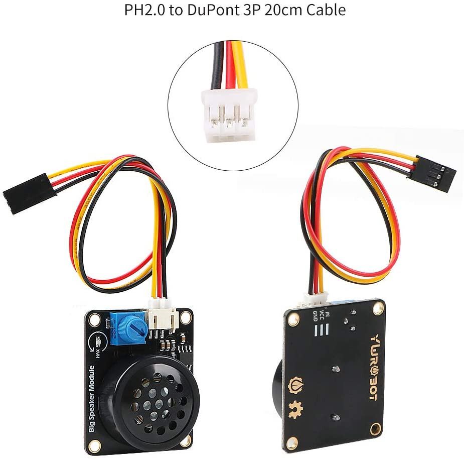 Module de haut-parleur 2 pièces, électronique g Dupont 3P 20 cm amplificateur de câble lecteur de musique pour Arduino – Image 3