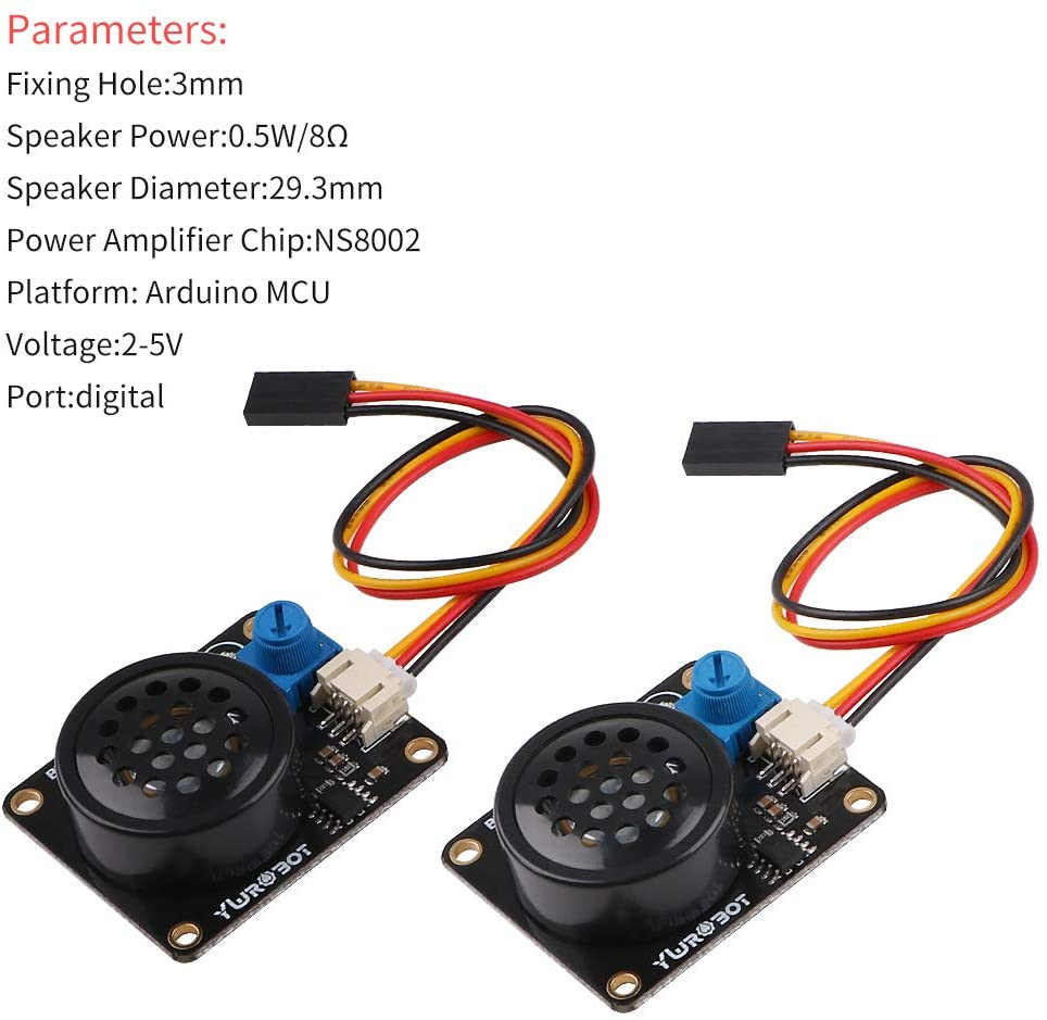 Module de haut-parleur 2 pièces, électronique g Dupont 3P 20 cm amplificateur de câble lecteur de musique pour Arduino – Image 2