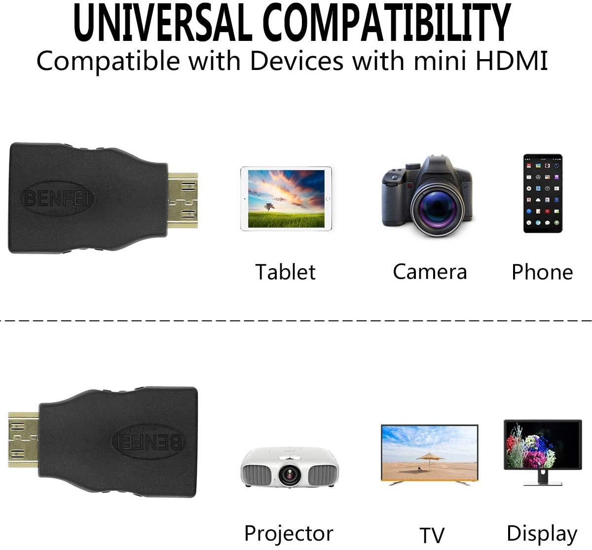 Mini HDMI vers HDMI, adaptateurs HDMI vers mini HDMI plaqués or compatibles pour Raspberry Pi – Image 6