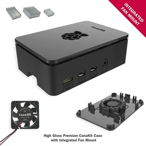 Alternative view of Kit de démarrage CanaKit Raspberry Pi 4 - de 1GB  RAM ( pi4-1gb-str32EWF-c4-blk )