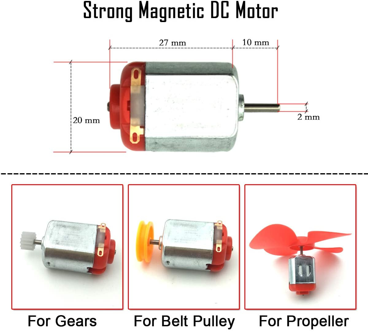 Kit de 6 moteurs à courant continu, mini moteur de loisir électrique 3V -12V 25000 tr – Image 6