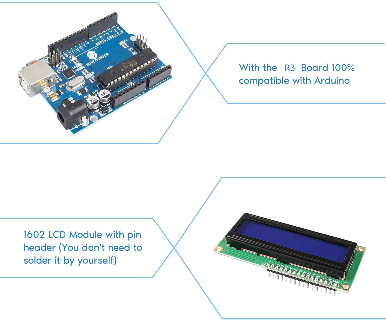 SunFounder R3 Project Kit de démarrage complet compatible avec Arduino IDE, 25 tutoriels inclus – Image 4