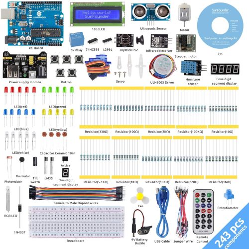 Alternative view of SunFounder R3 Project Kit de démarrage complet compatible avec Arduino IDE, 25 tutoriels inclus