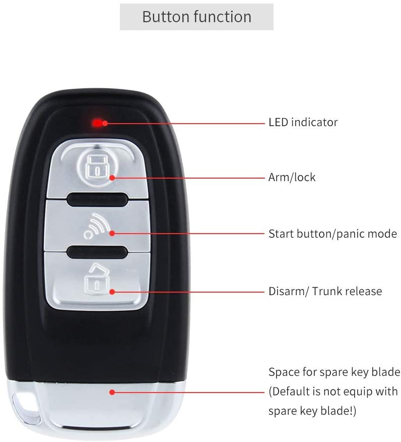 EASYGUARD EC003-1 PKE entrée sans clé passive système d'alarme de voiture bouton poussoir démarrage démarreur à distance DC12V – Image 4