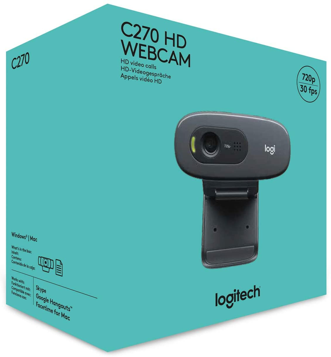 Webcam Logitech C270 3MP USB 2.0 Black – Image 7