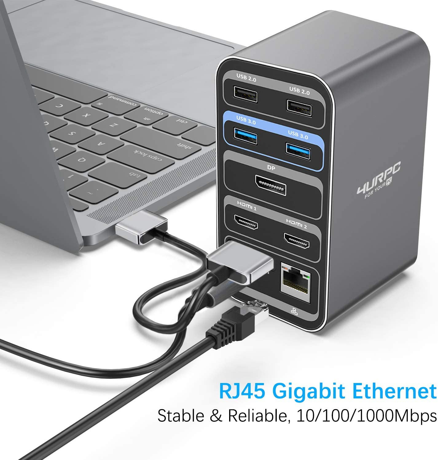 Station d'accueil USB C à double moniteur pour MacBook Pro Air, Triple affichage 4K – Image 5