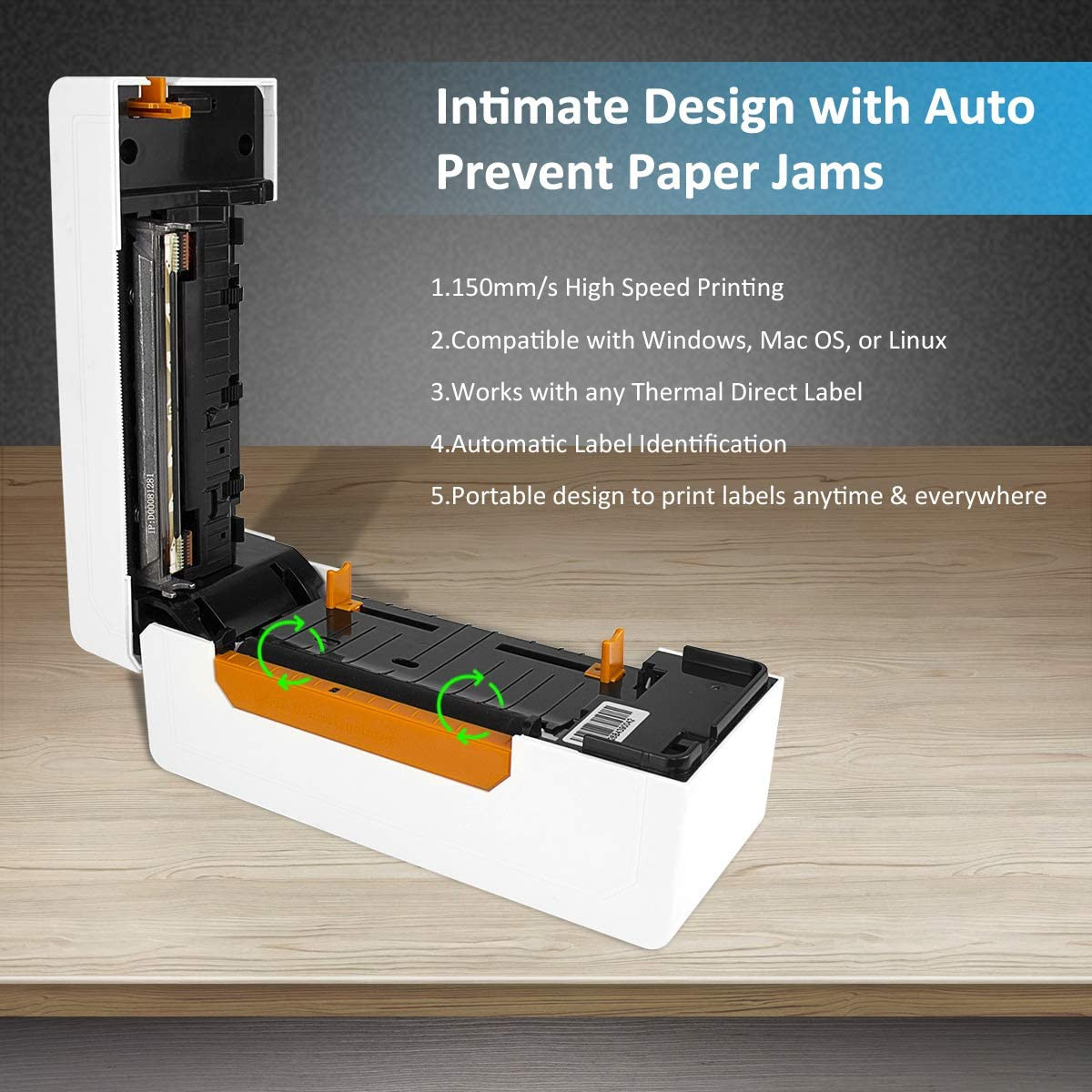 Imprimante d'étiquettes thermiques directes à grande vitesse, Machine à écrire pour étiquettes 4x6, Imprimante de codes à barres – Image 4