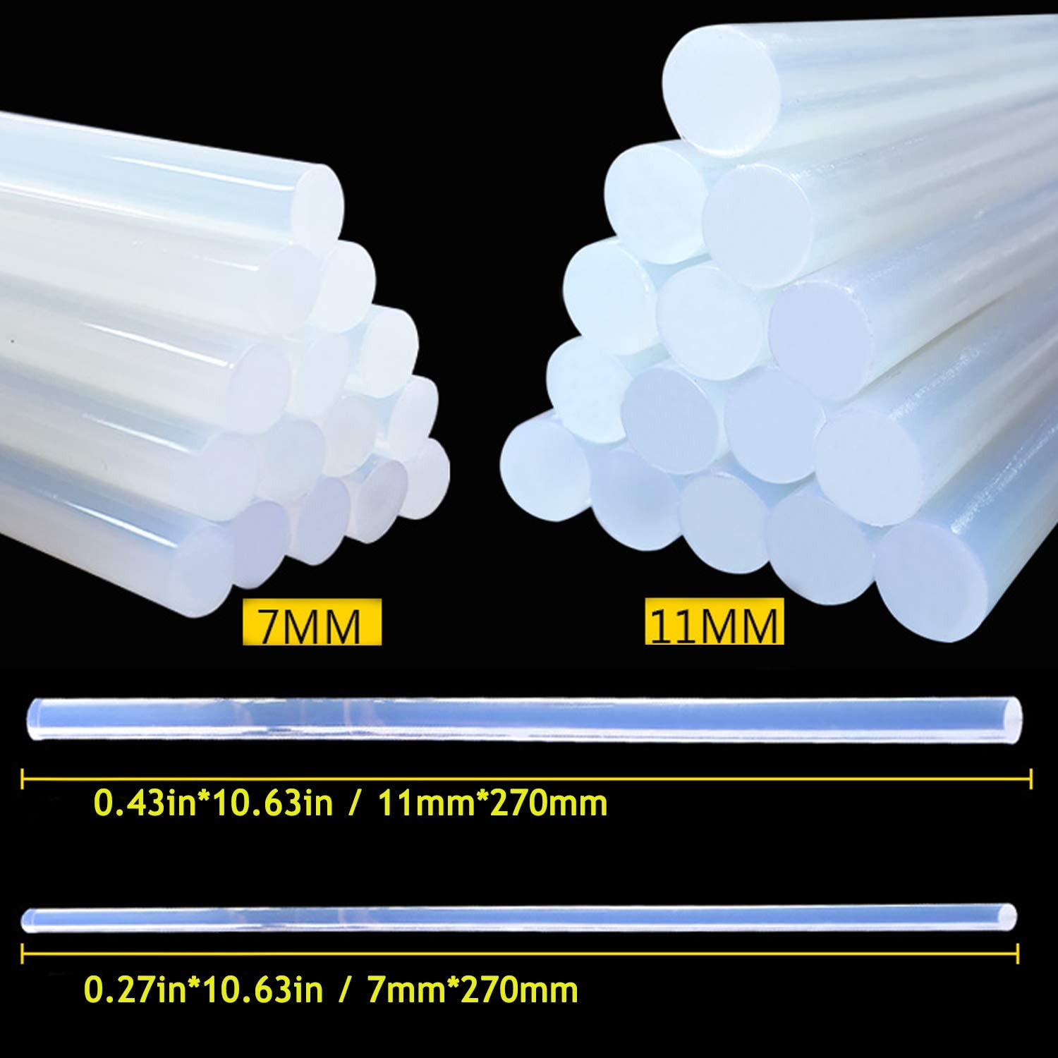 Bâtons de colle chaude pour pistolet à colle chaude pleine taille, 10,63 po, 0,43 po de diamètre, 20 pièce – Image 5