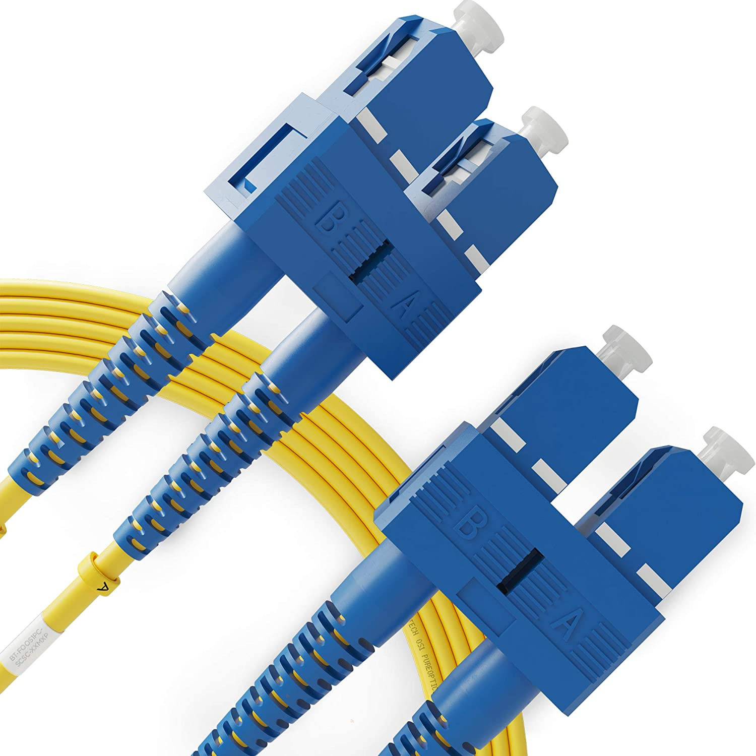 Câble de brassage fibre SC vers SC Duplex monomode 9 / 125um OS1 LSZH - Série de câbles Beyondtech PureOptics