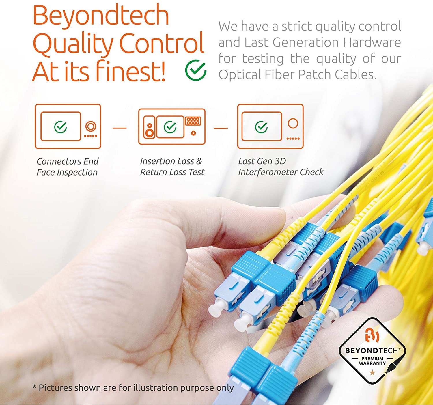Câble de brassage fibre SC vers SC Duplex monomode 9 / 125um OS1 LSZH - Série de câbles Beyondtech PureOptics – Image 6