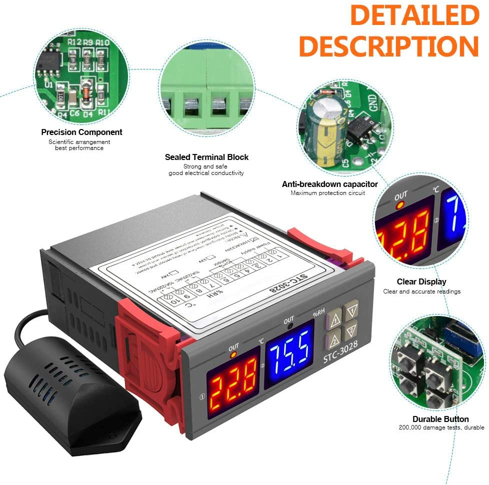 Contrôleur de thermostat d'hygromètre de température et d'humidité – Image 4