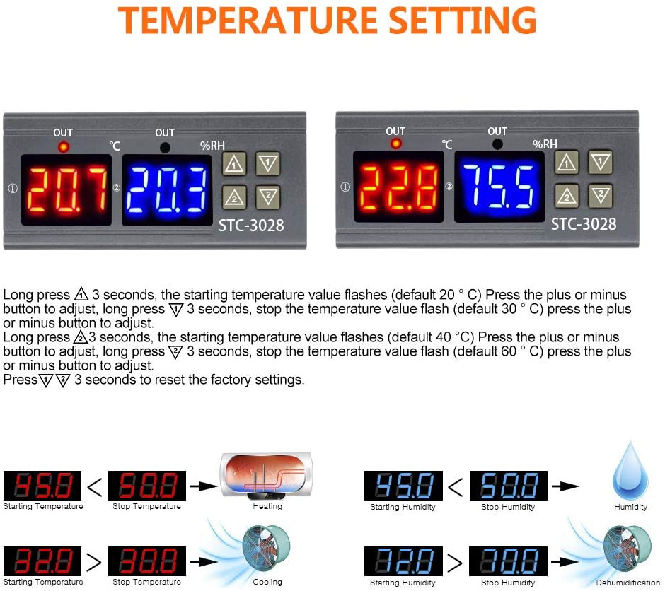 Contrôleur de thermostat d'hygromètre de température et d'humidité – Image 8