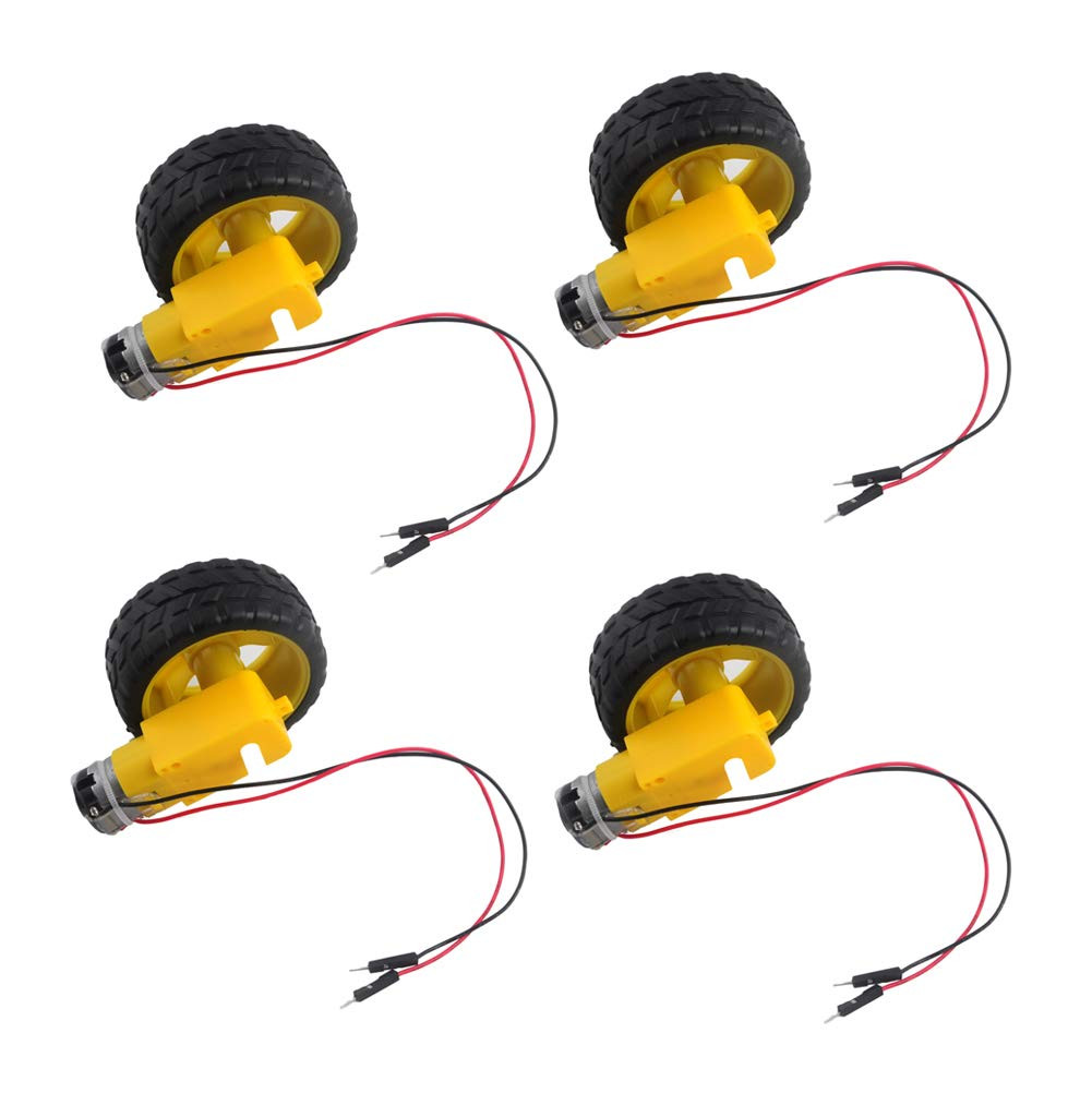 Moteur Pneus en plastique Pneus Roue DC 3-6V pour Arduino