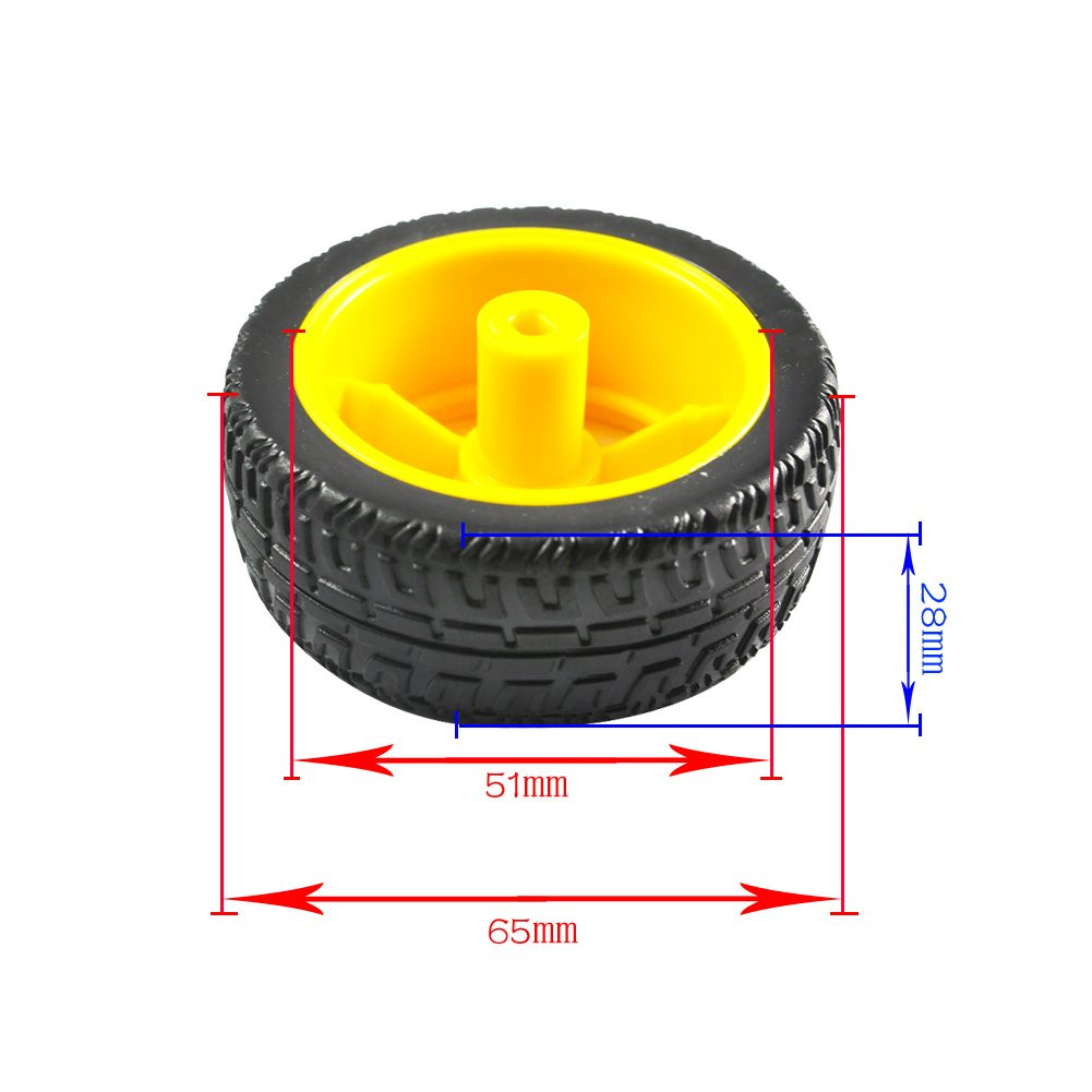 Moteur Pneus en plastique Pneus Roue DC 3-6V pour Arduino – Image 3