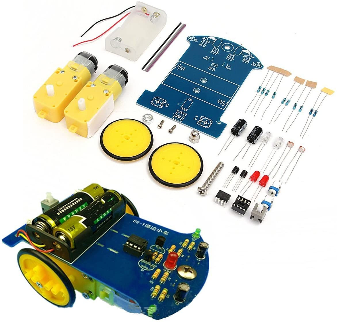 Kit électronique de voiture de robot de suivi intelligent de bricolage avec ensemble de moteur de réduction – Image 2