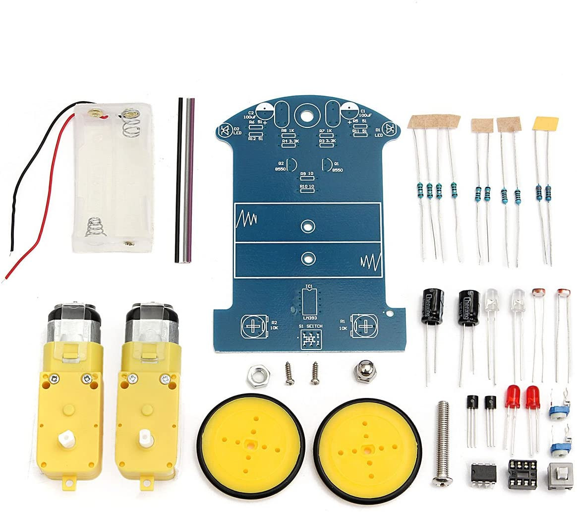 Kit électronique de voiture de robot de suivi intelligent de bricolage avec ensemble de moteur de réduction – Image 4