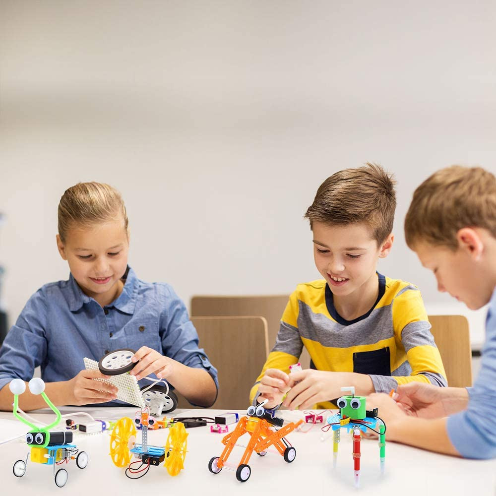 kits scientifiques robotiques, ensembles de kits d'assemblage de moteur électrique à courant continu pour enfants bricolage tige – Image 2