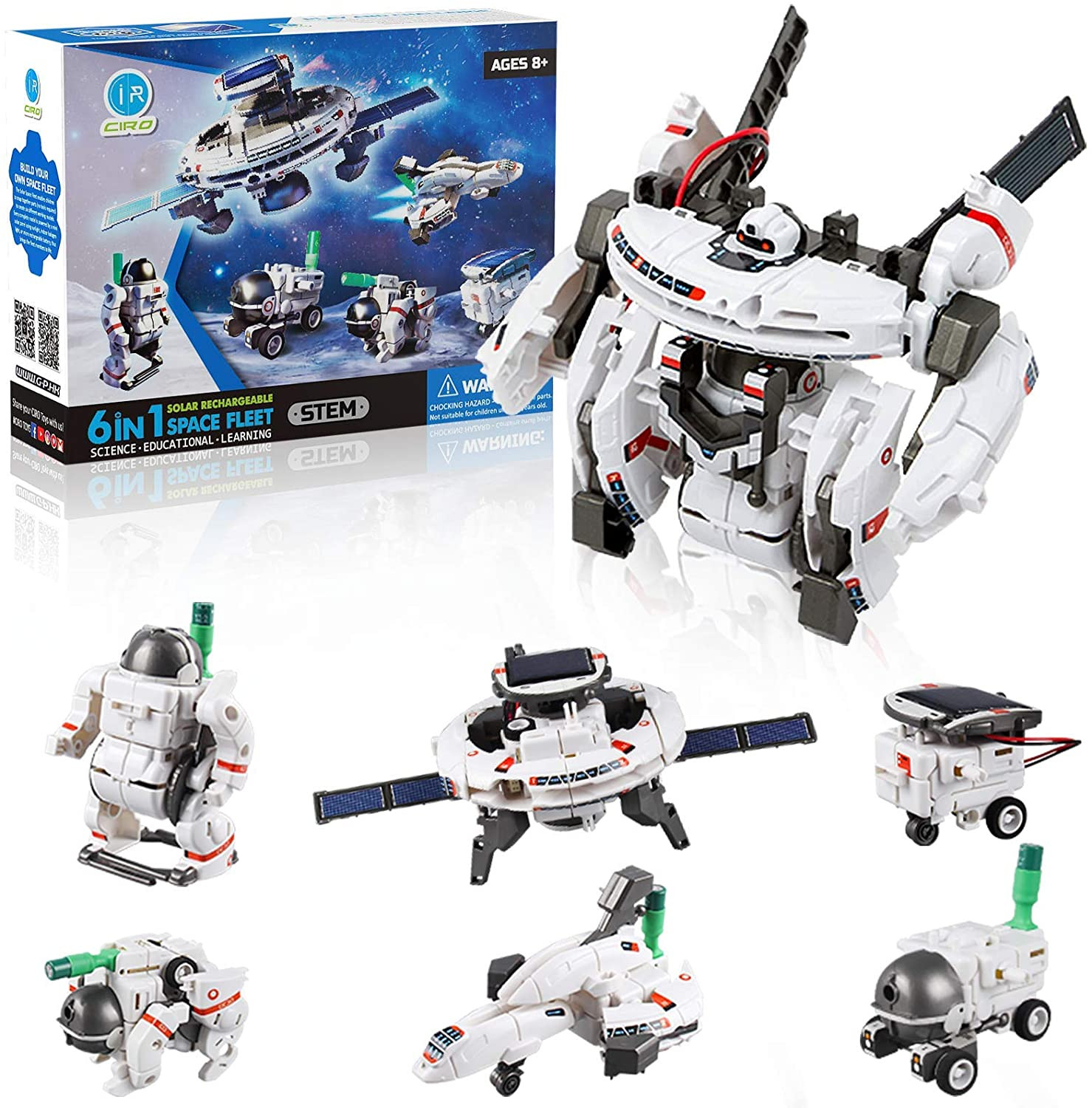 Projets CIRO STEM, 7 en 1 Robot solaire DIY Construction Jouets Kits d'expérimentation scientifique