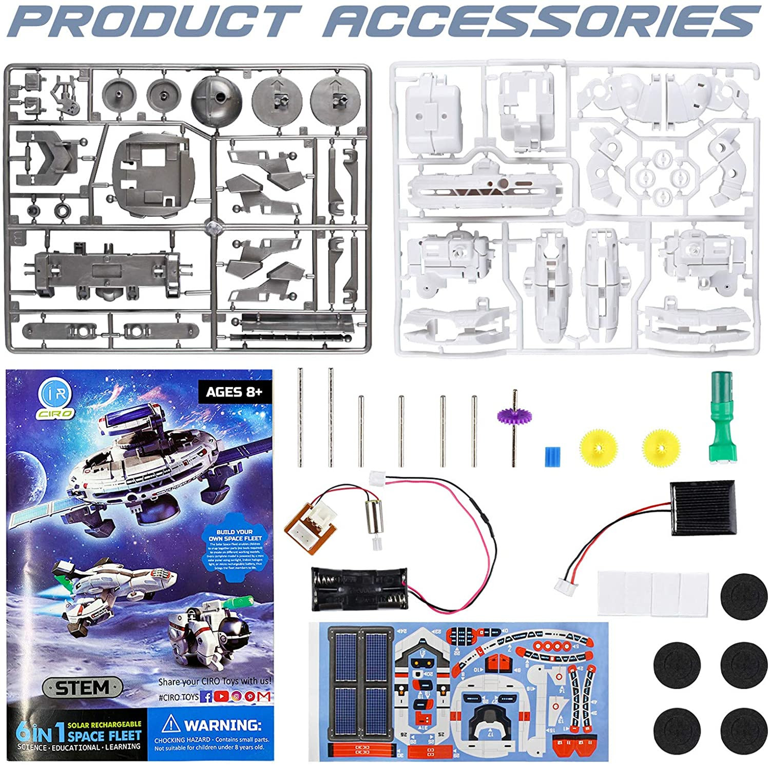 Projets CIRO STEM, 7 en 1 Robot solaire DIY Construction Jouets Kits d'expérimentation scientifique – Image 6