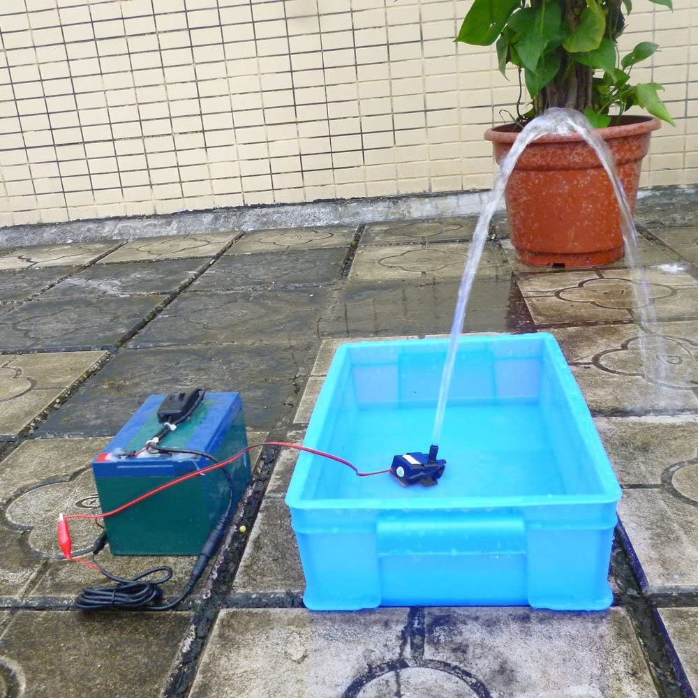 Anself Ultra-silencieux DC12V 4.2W pompe à d'eau submersible étanche pour la circulation de la fontaine d'étang – Image 9