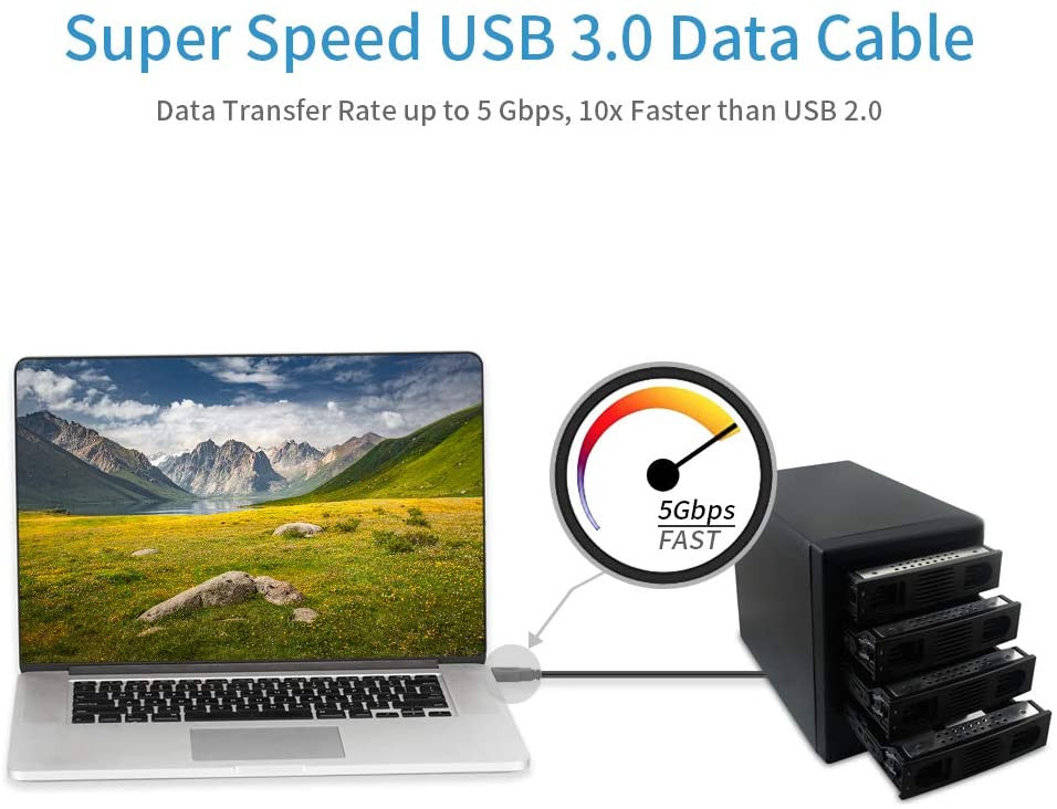 Câble USB Mâle à Mâle 10 pieds, Câble USB à USB 3.0 – Image 6