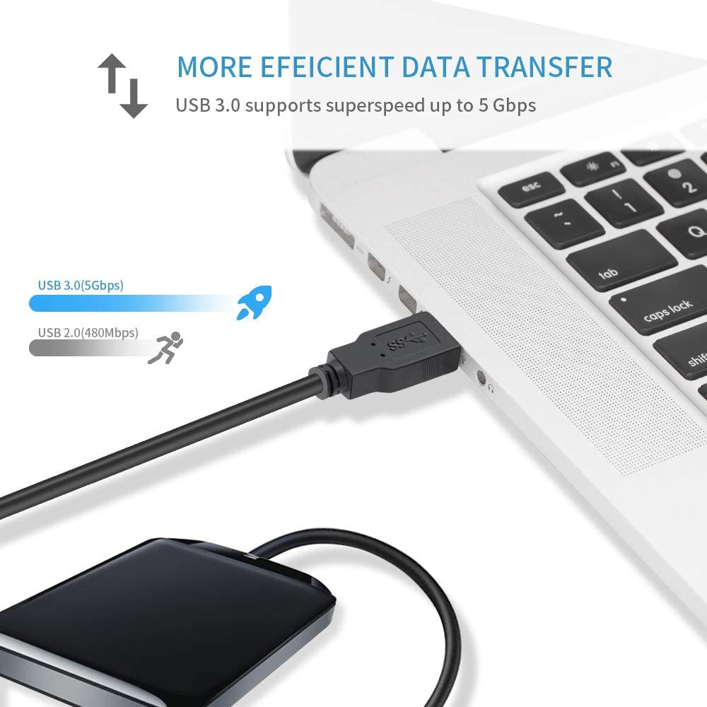 Câble USB Mâle à Mâle 10 pieds, Câble USB à USB 3.0 – Image 7