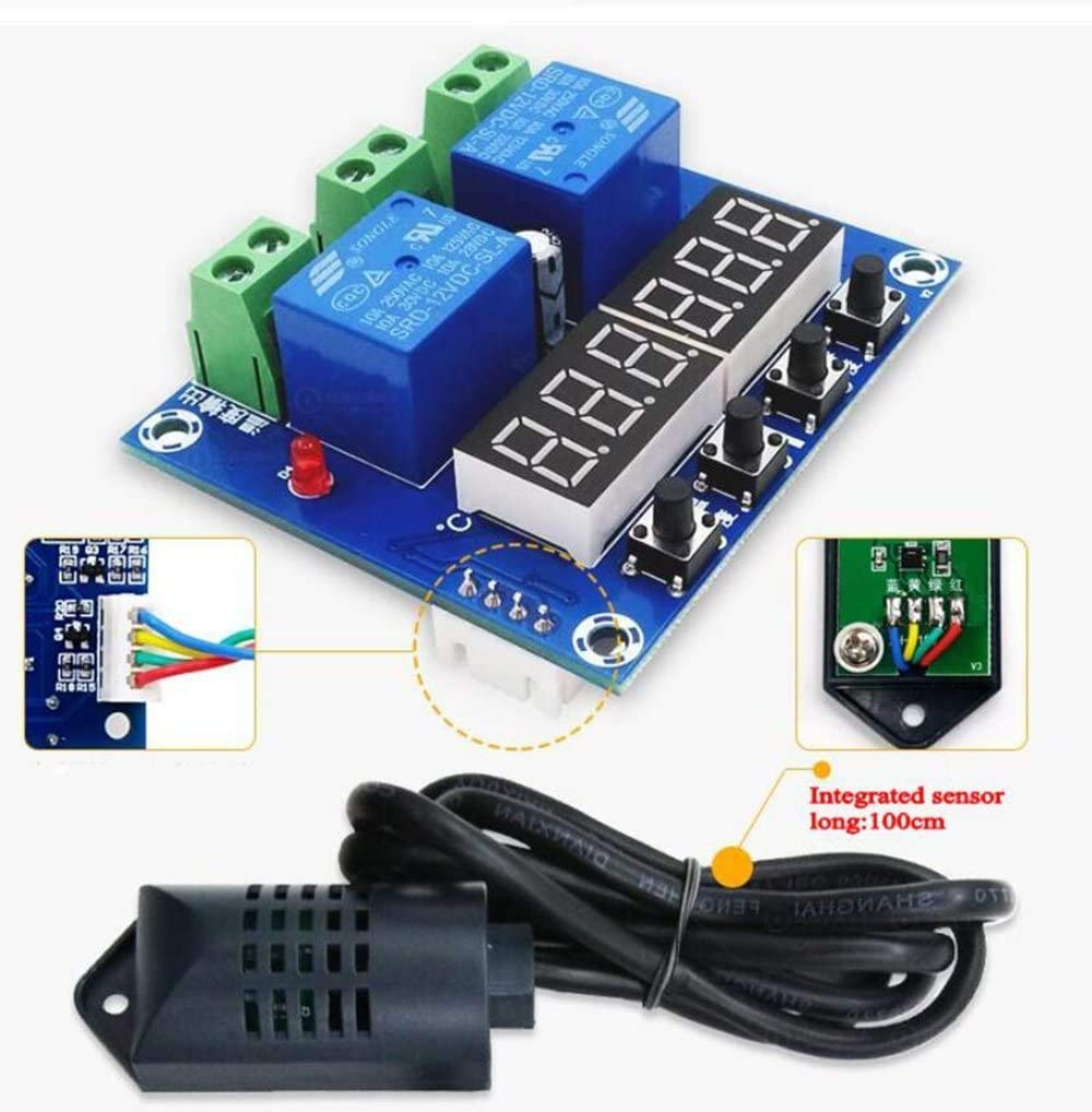 Thermostat de température et d'humidité à deux sorties numériques LED – Image 3
