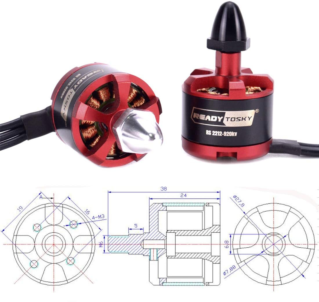 Moteurs sans balais Readytosky® 2212 920KV CW CCW pour F330 X525 F450 S500 F550 S550 DJI Phantom Quadcopter – Image 3