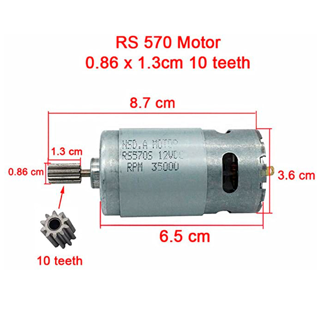 moteur électrique universel RS570 12V – Image 2