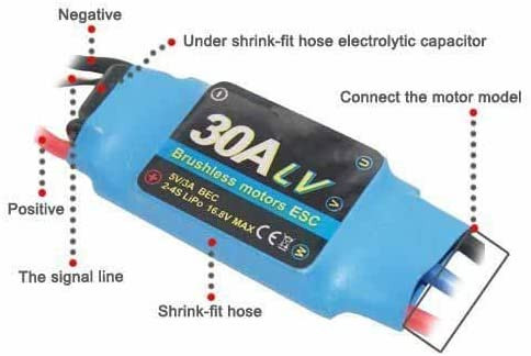 Contrôleur de vitesse électrique de moteur sans balais 30A RC ESC 3A UBEC avec prises de balle XT60 et 3,5 mm – Image 5