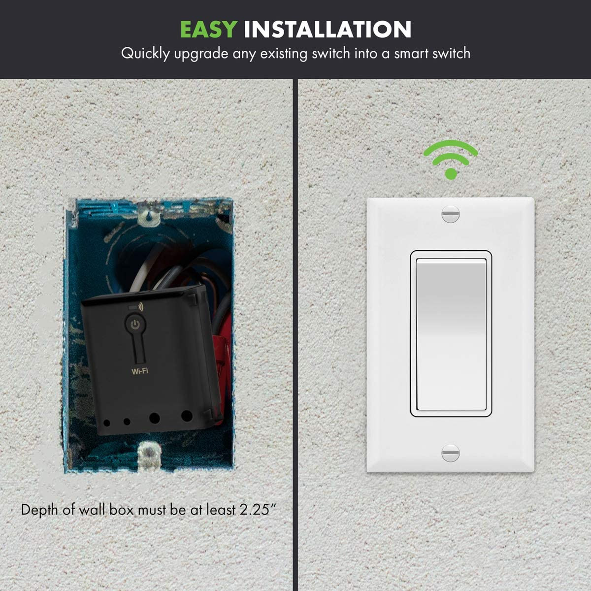 Module de relais WiFi télécommande sans fil, interrupteur intelligent caché pour ventilateurs, lumières, prises, 120-240VAC, 10A – Image 5
