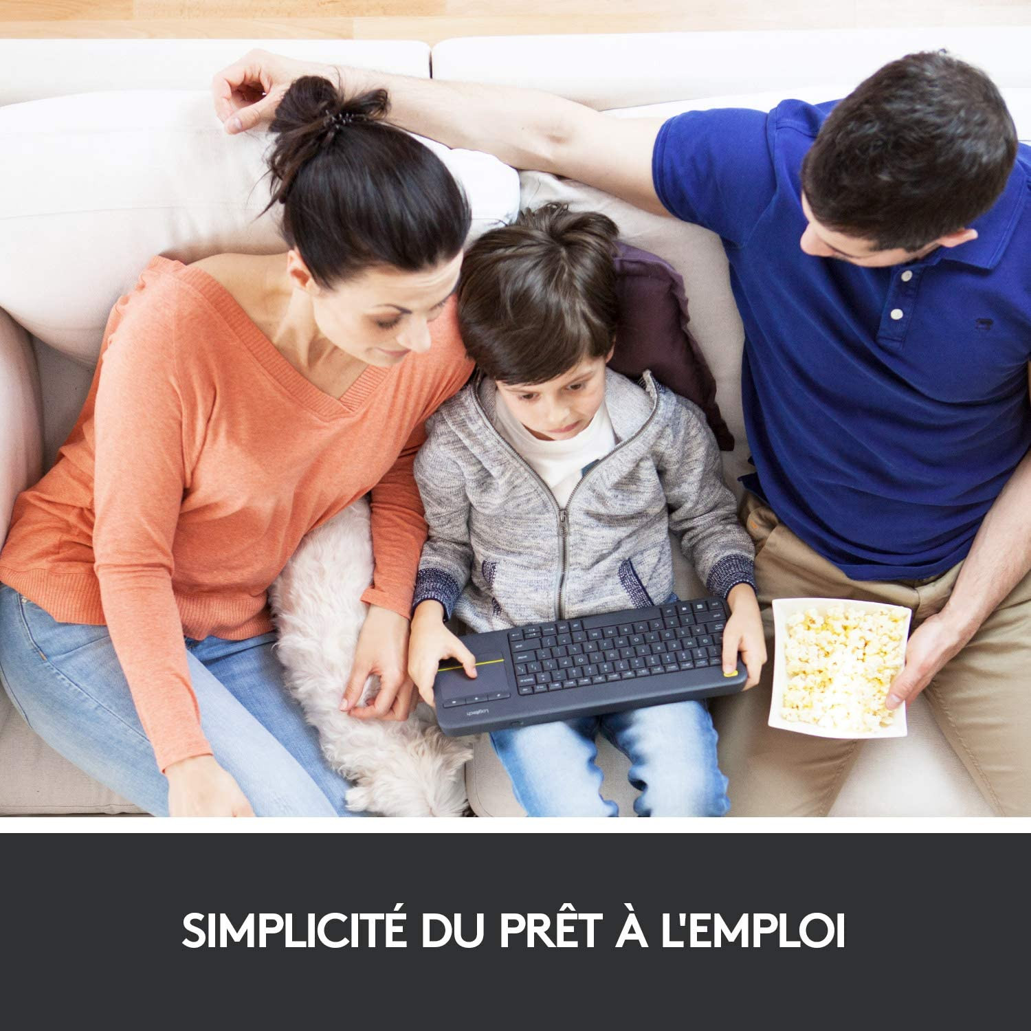 Clavier Logitech K400 Plus sans Fil avec Pavé Tactile pour PC Connecté à TV – Image 9