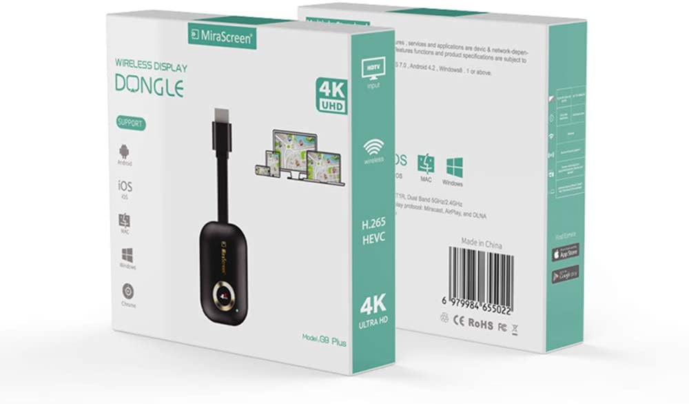 MIRASCREEN WIRELESS DISPLAY DONGLE 4K UHD 5G DUAL BAND/G9 PLUS – Image 2