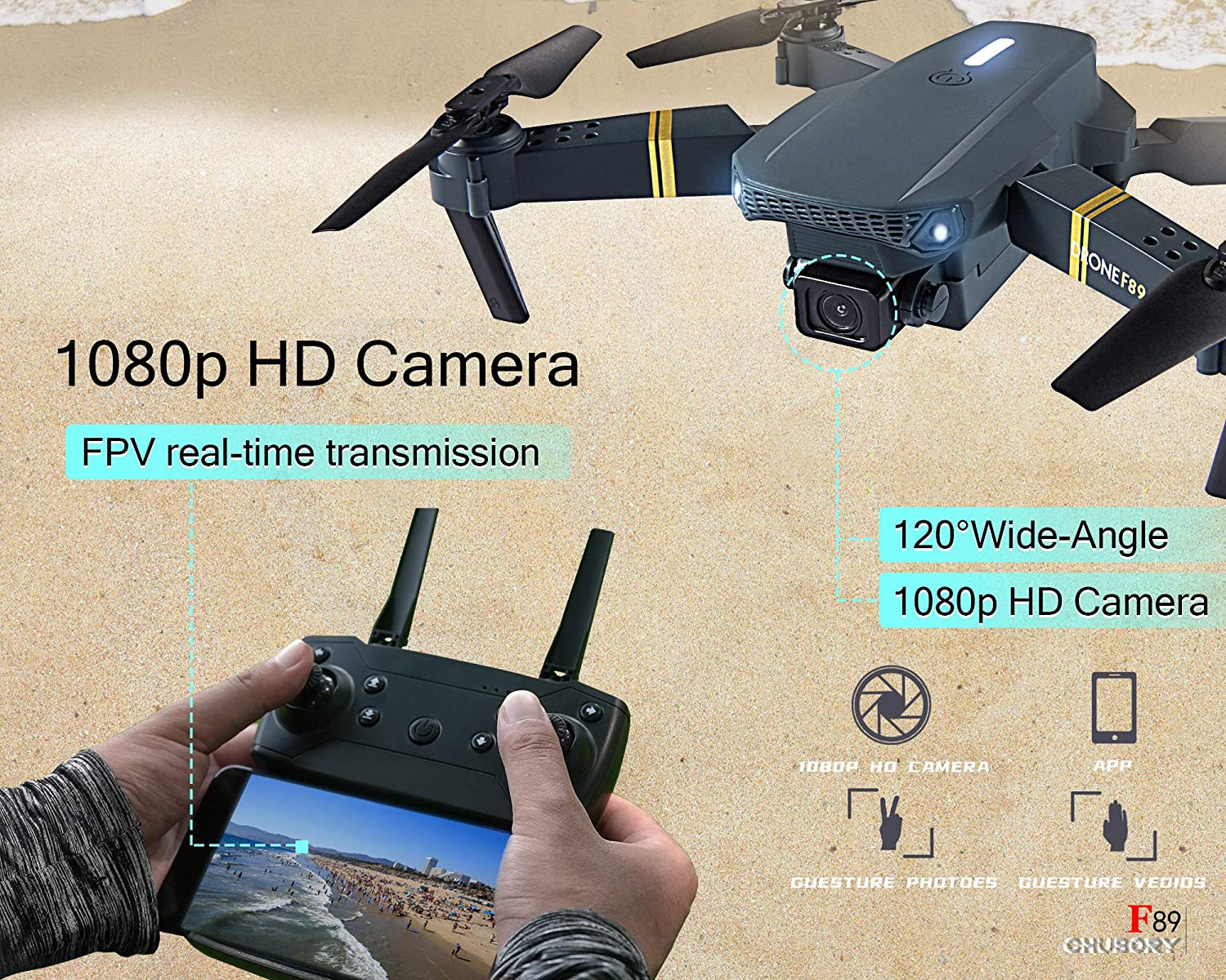 Drone CHUBORY pour débutants Drones WiFI FPV (CHUBORY F89) – Image 3
