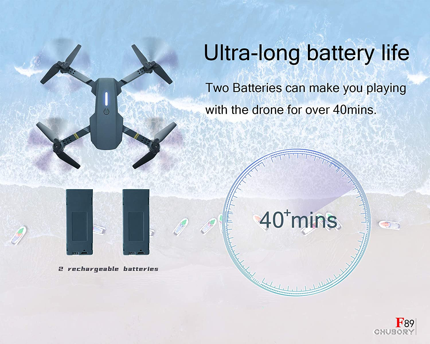 Drone CHUBORY pour débutants Drones WiFI FPV (CHUBORY F89) – Image 2