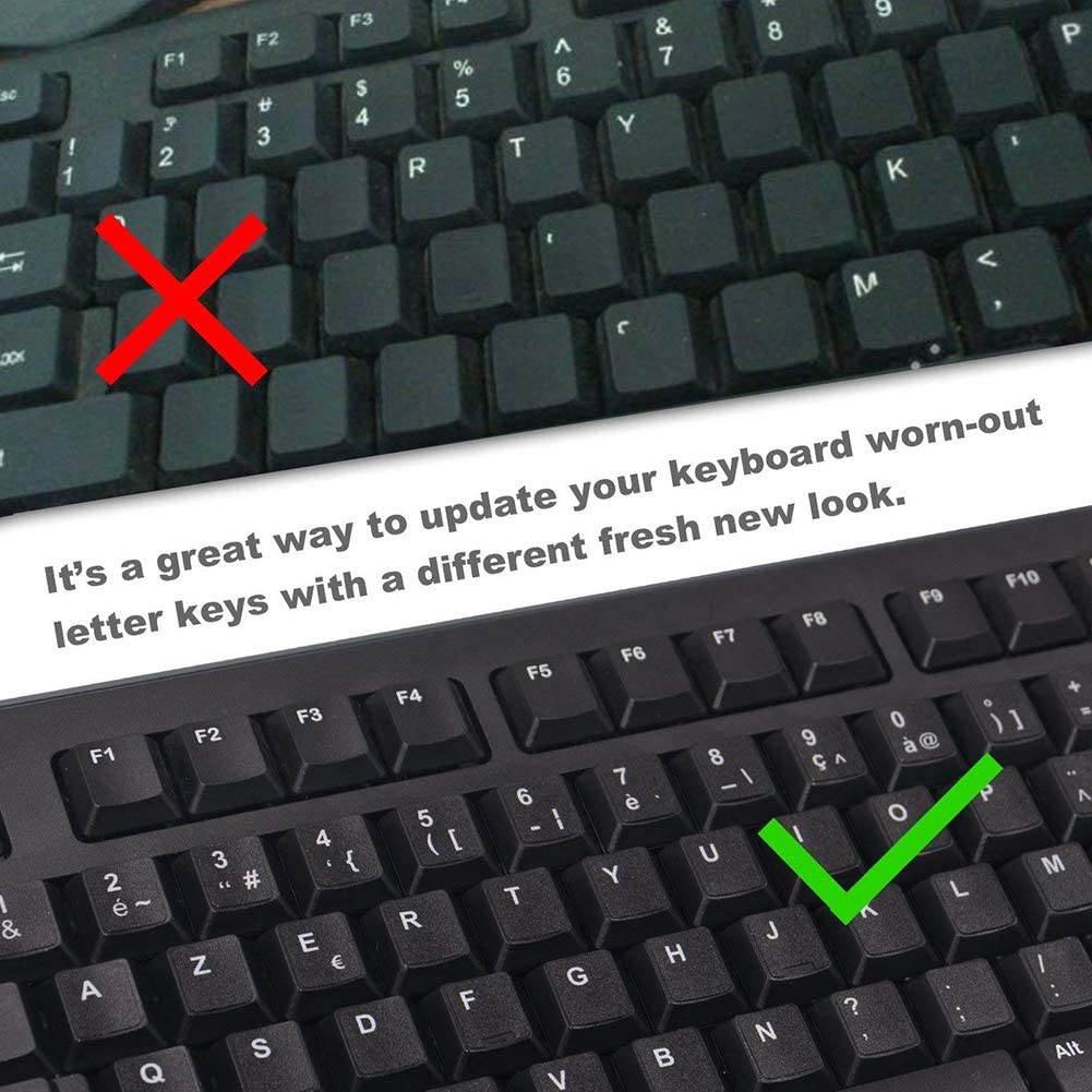 STICKER CLAVIER ORDINATEUR PORTABLE, Français AZERTY ou Arabe, Noir – Image 3