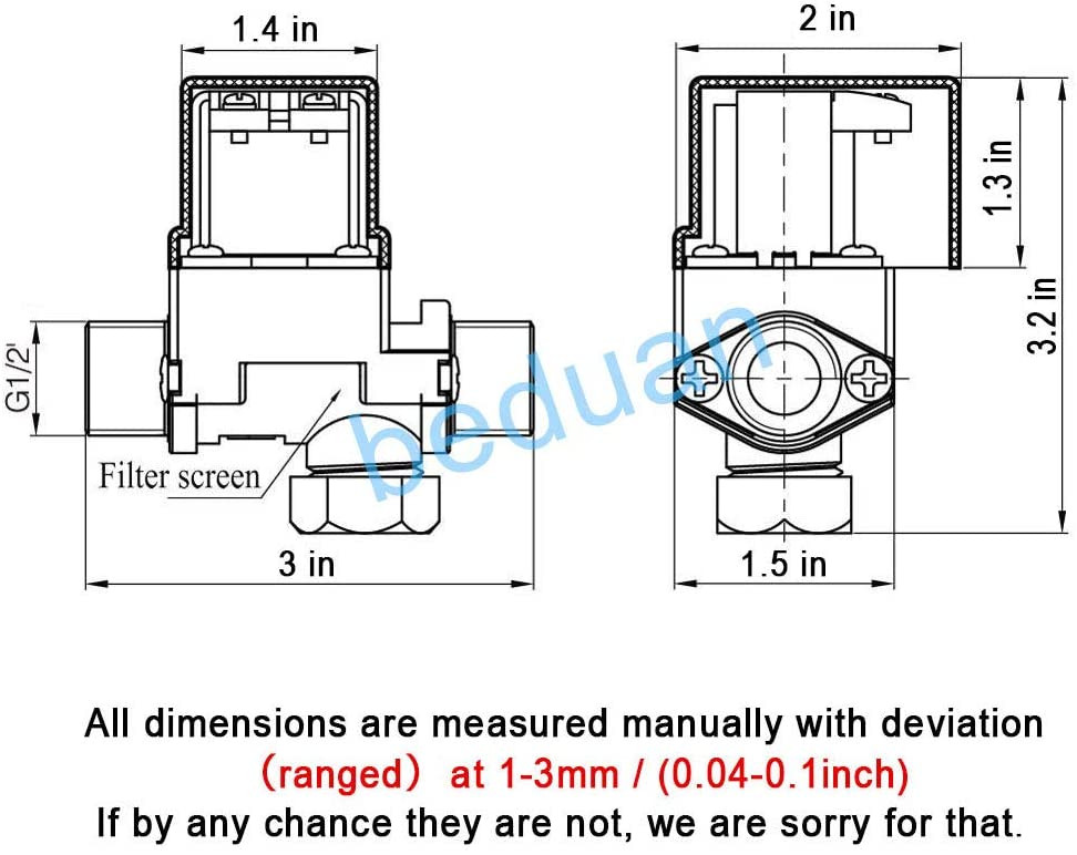 L'électrovanne électrique en plastique de l'eau de Beduan 12V normalement fermée 1/2" – Image 6