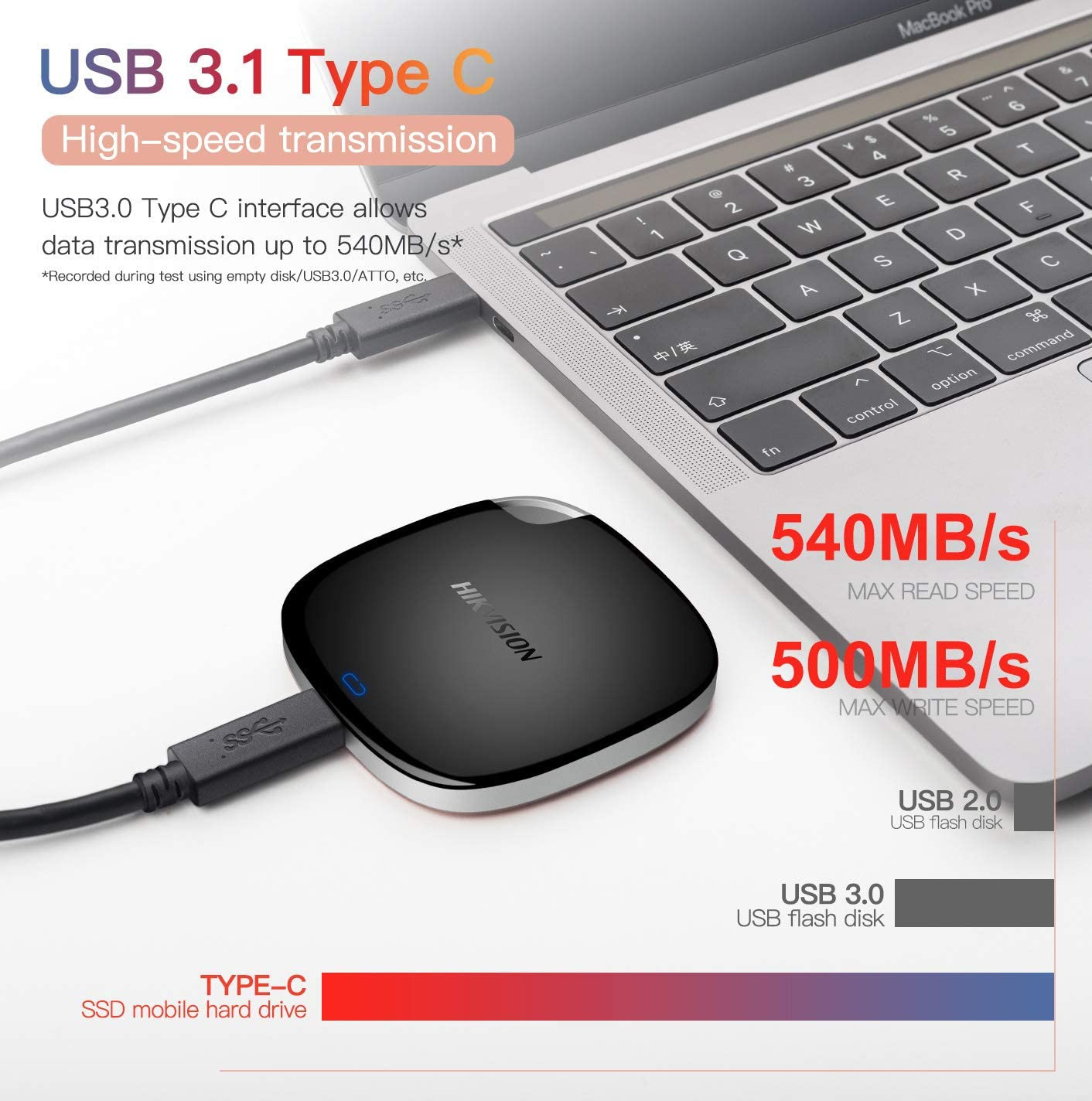 HIKVISION DISQUE DUR SSD 240GB EXTERNE/HS-ESSD-T100I – Image 2
