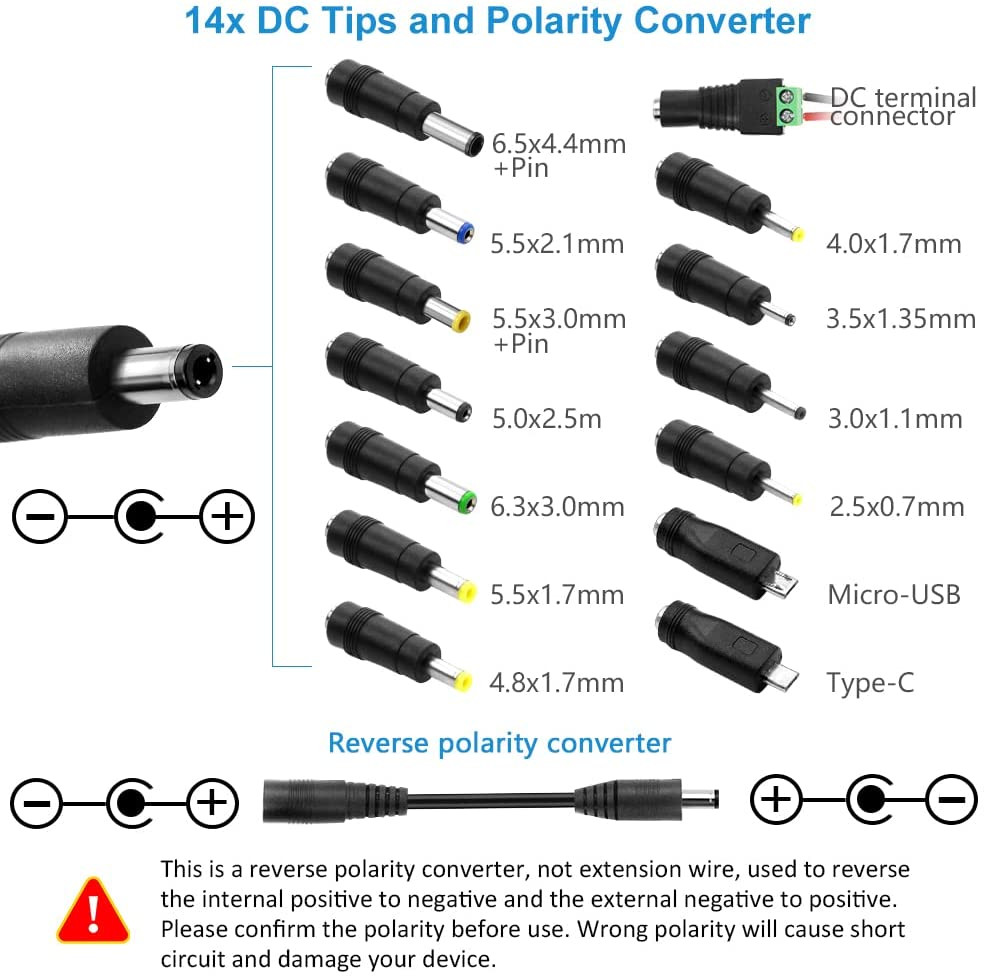 Adaptateur secteur 120W Adaptateur secteur universel 4V 5V 6V 9V 12V 15V 18V 19V 20V 24V Alimentation à découpage réglable – Image 4
