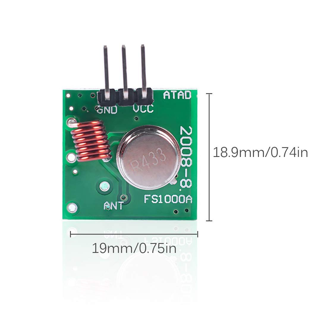 433M Kit émetteur + récepteur Module émetteur-récepteur Super régénératif haute fréquence pour alarme antivol – Image 4