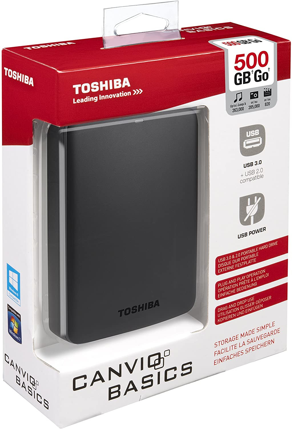 TOSHIBA DISQUE DUR HDD 500GB EXTERNE – Image 2